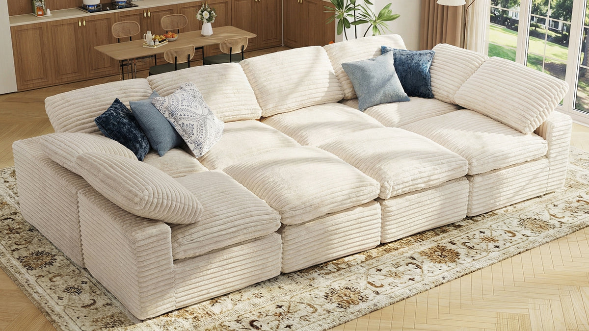CLOUD 6 Seats U Shape Modular Compressed Sofa