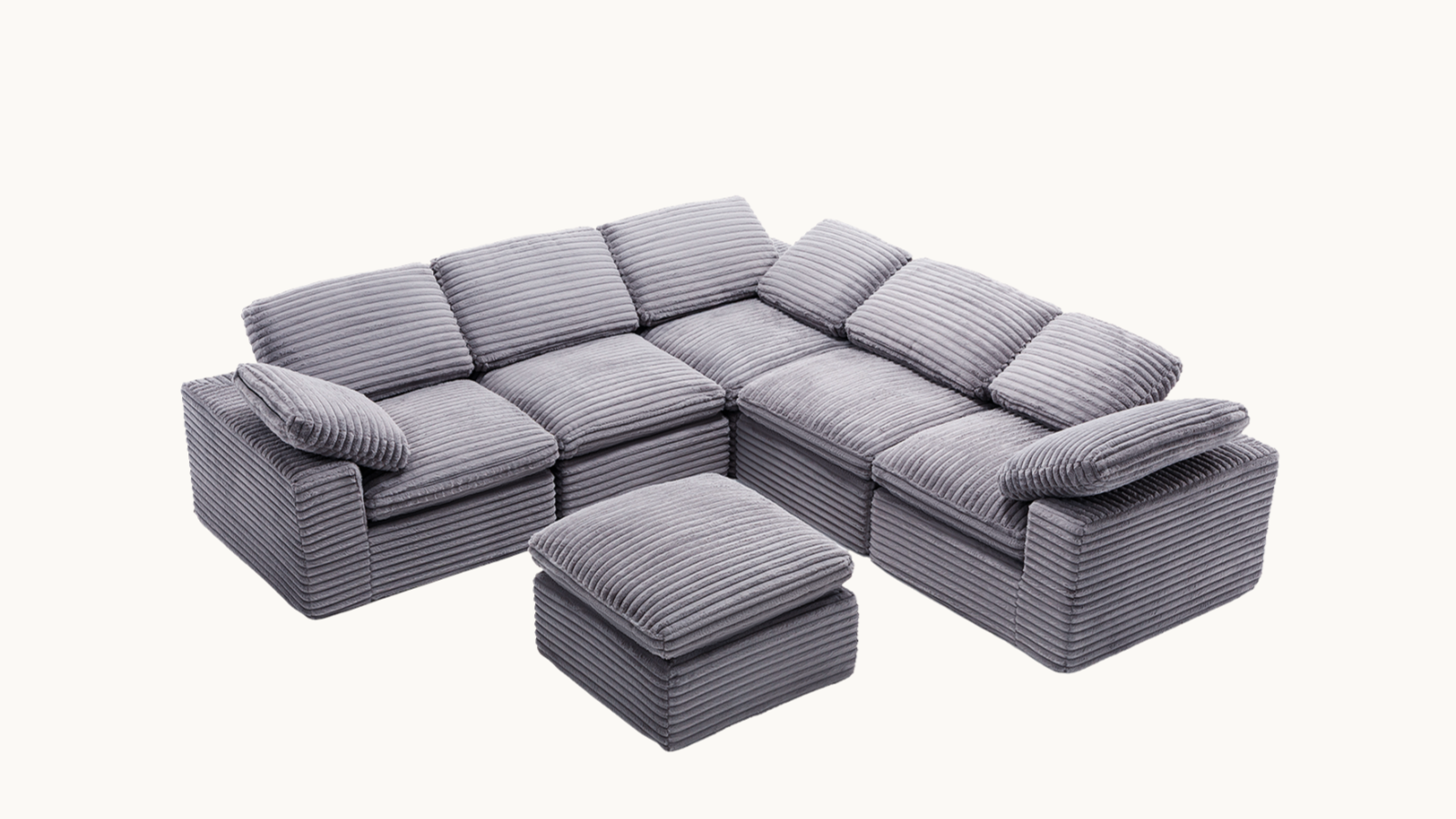 CLOUD 6 Seats V Shape Modular Compressed Sofa