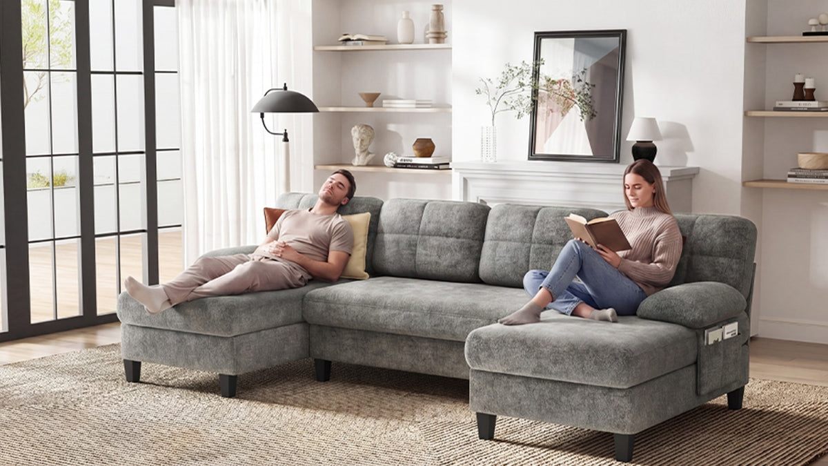UNA 4 Seats U Shape Sectional Sofa