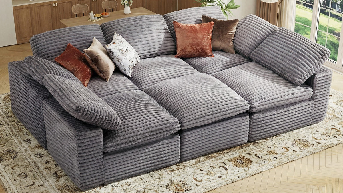 CLOUD 6 Seats U Shape Modular Compressed Sofa