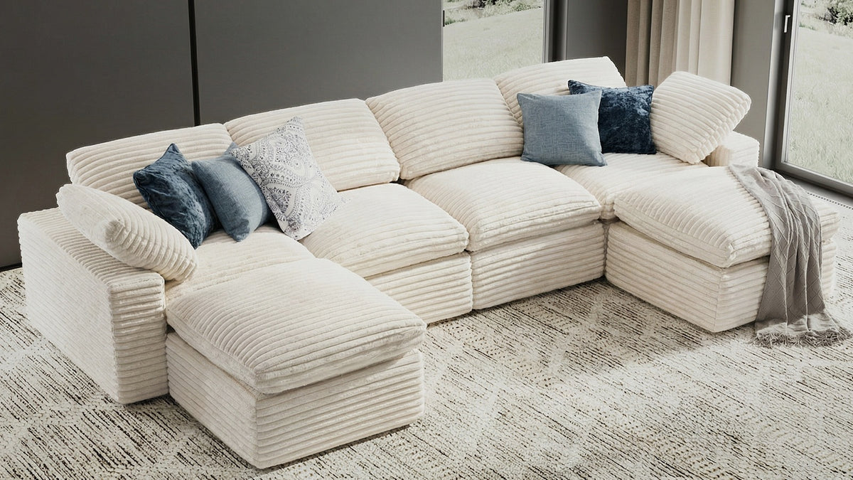 CLOUD 6 Seats U Shape Modular Compressed Sofa