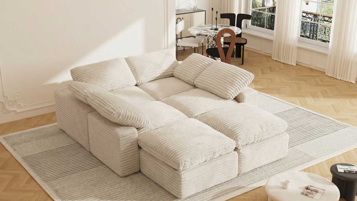 CLOUD 6 Seats U Shape Modular Compressed Sofa