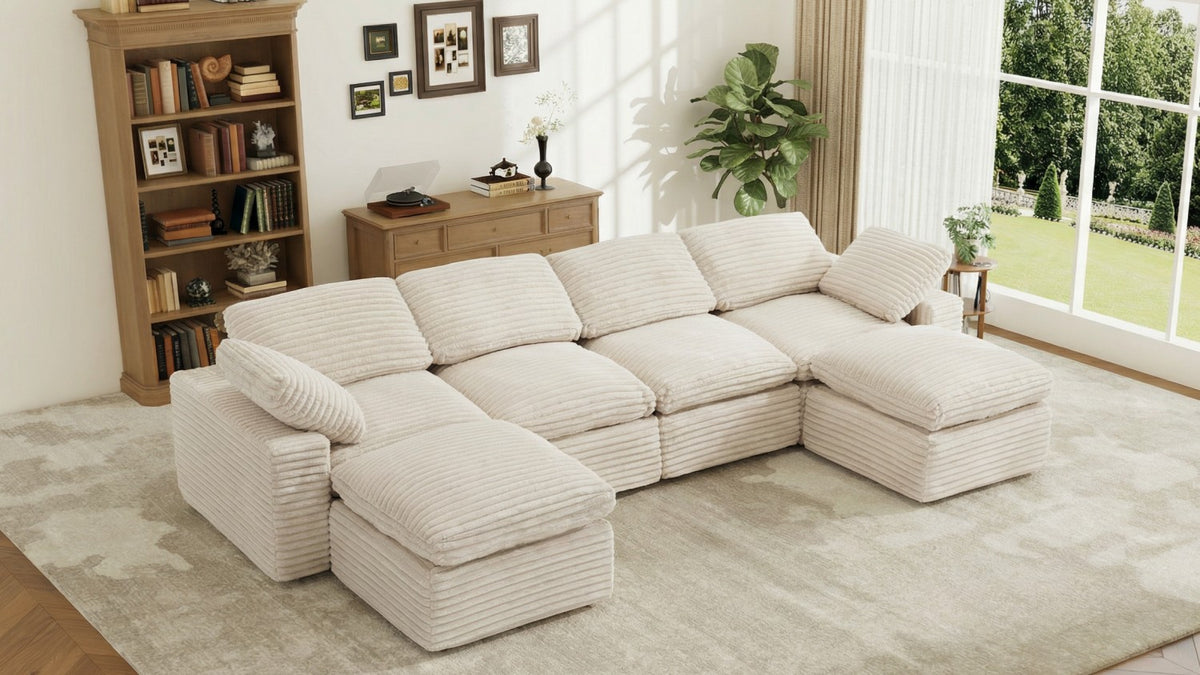 CLOUD 6 Seats U Shape Modular Compressed Sofa