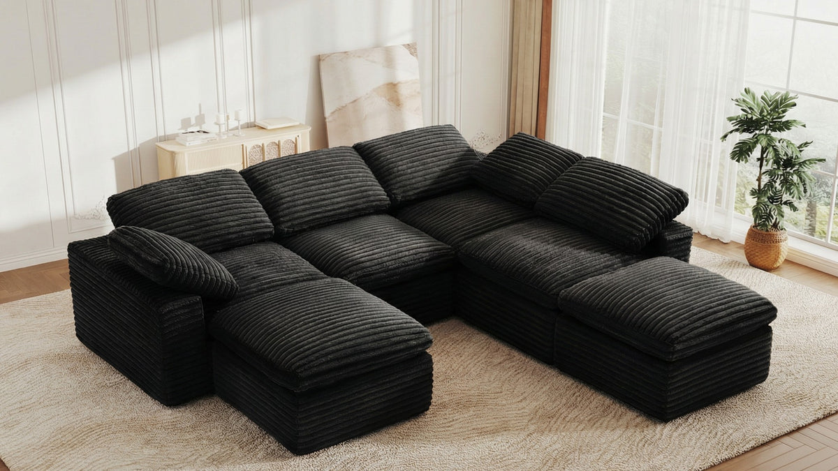 CLOUD 6 Seats U Shape Modular Compressed Sofa