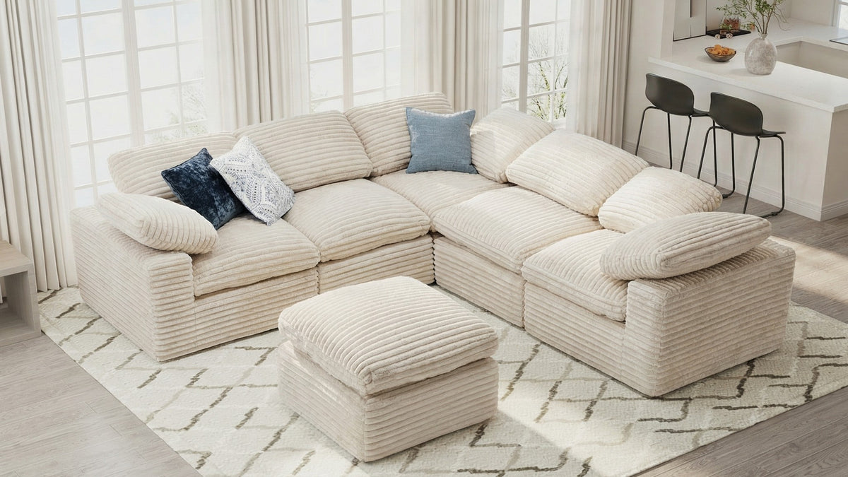 CLOUD 6 Seats U Shape Modular Compressed Sofa