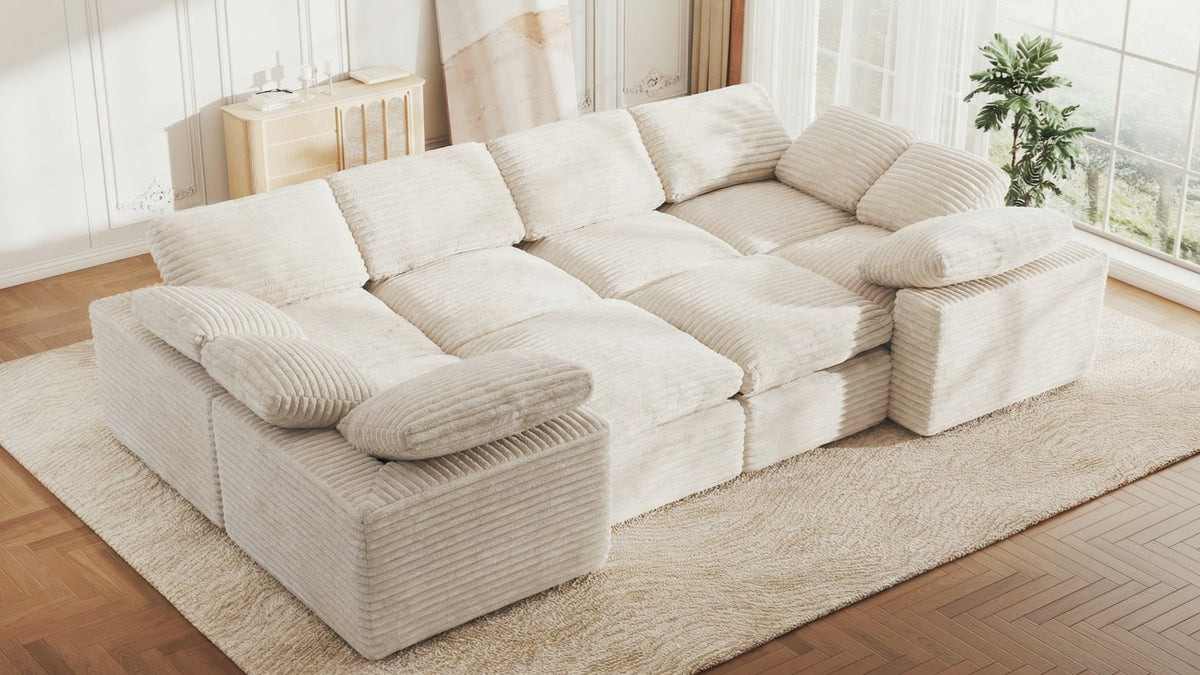 CLOUD 6 Seats U Shape Modular Compressed Sofa