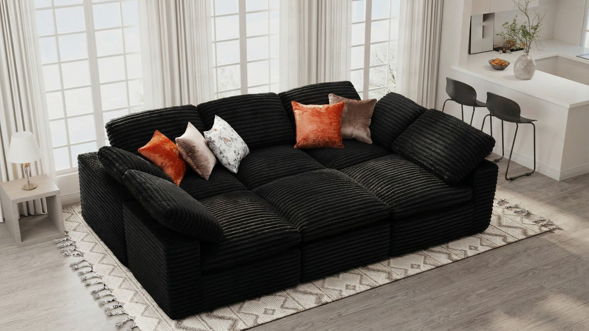 CLOUD 6 Seats U Shape Modular Compressed Sofa