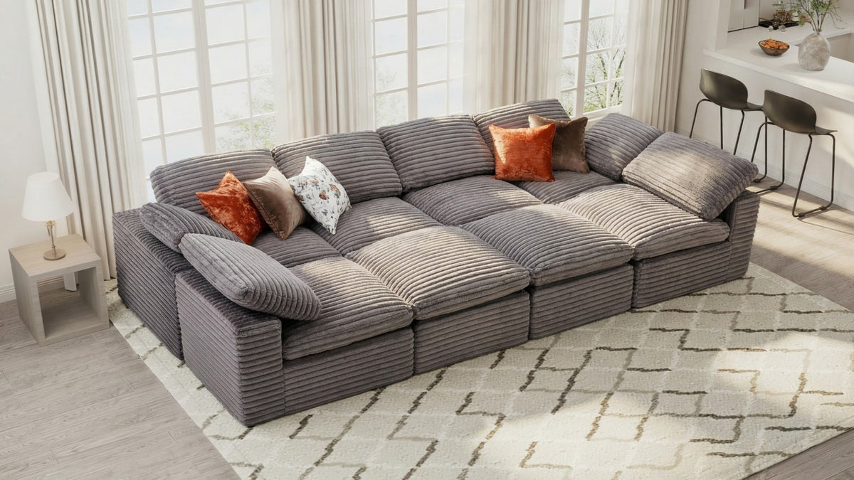 CLOUD 6 Seats U Shape Modular Compressed Sofa