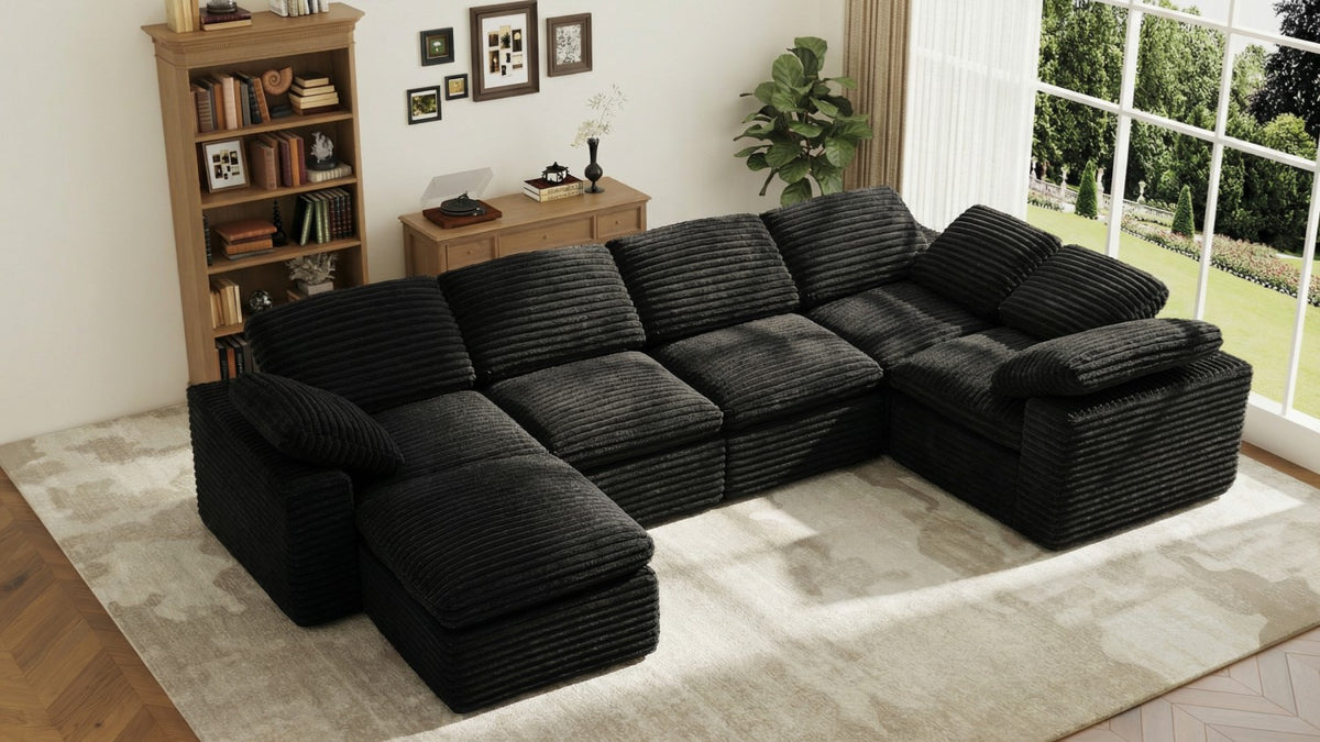 CLOUD 6 Seats U Shape Modular Compressed Sofa