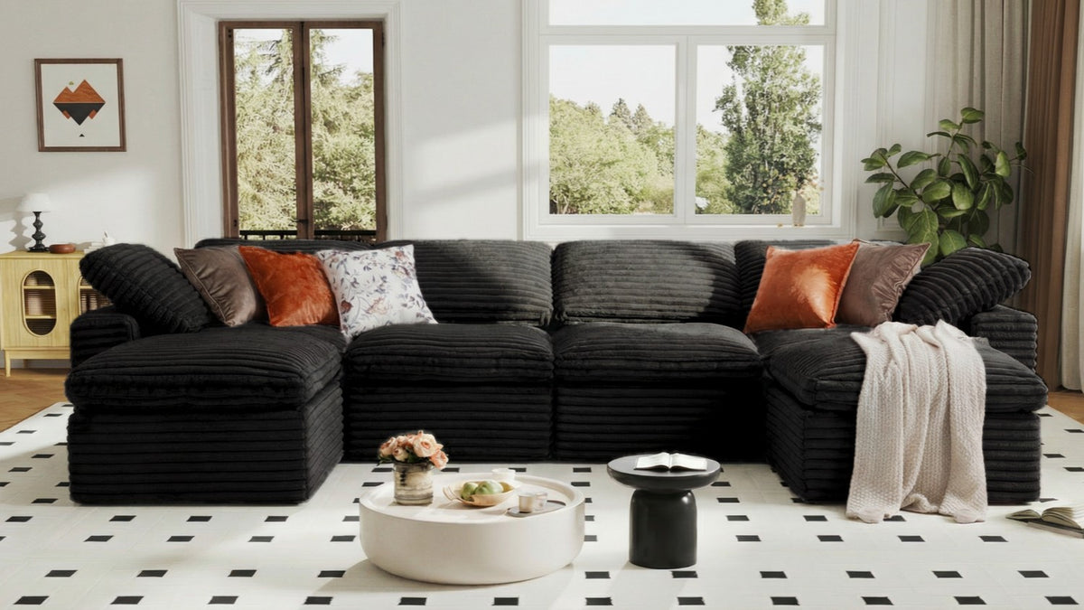 CLOUD 6 Seats U Shape Modular Compressed Sofa