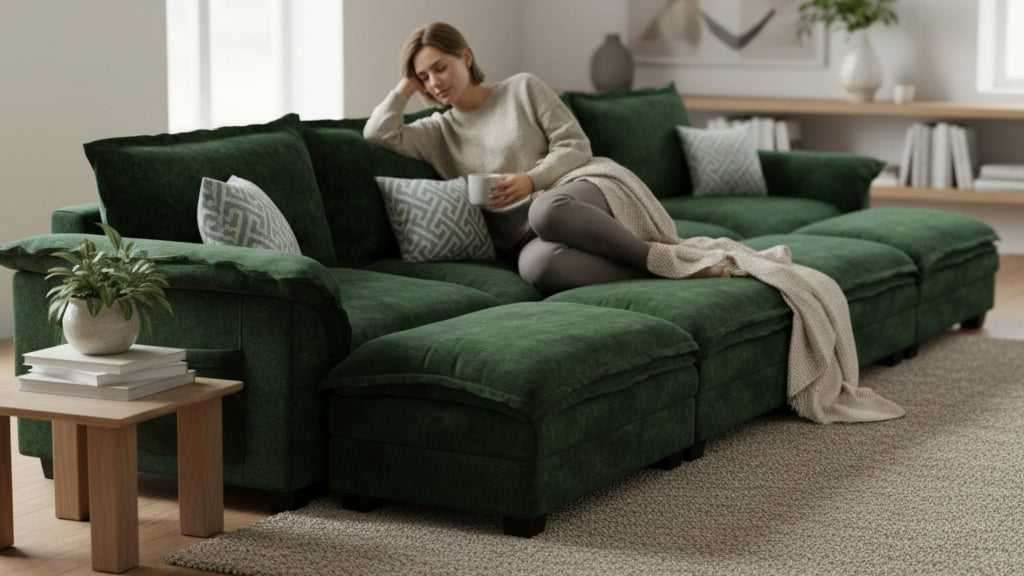PANDA 7 Seats V Shape Modular Sofa