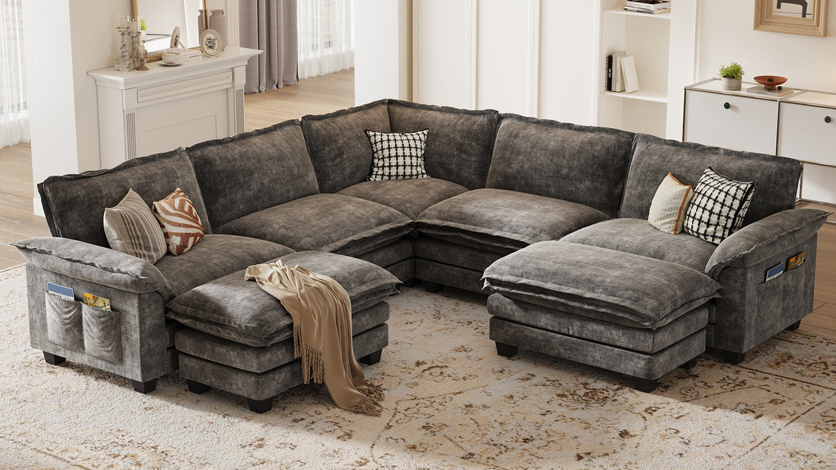 PANDA 7 Seats V Shape Modular Sofa