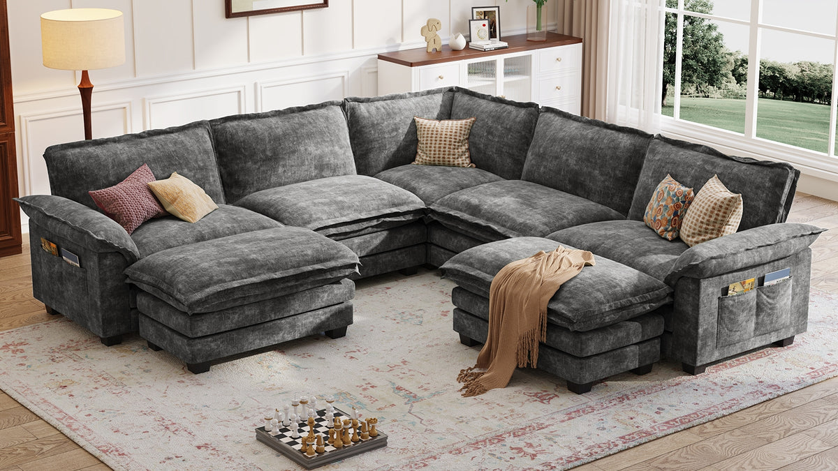 PANDA 7 Seats V Shape Modular Sofa