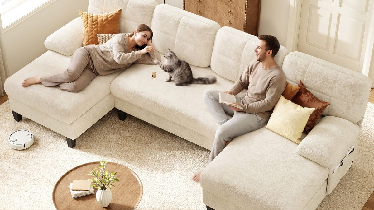 UNA 4 Seats U Shape Sectional Sofa