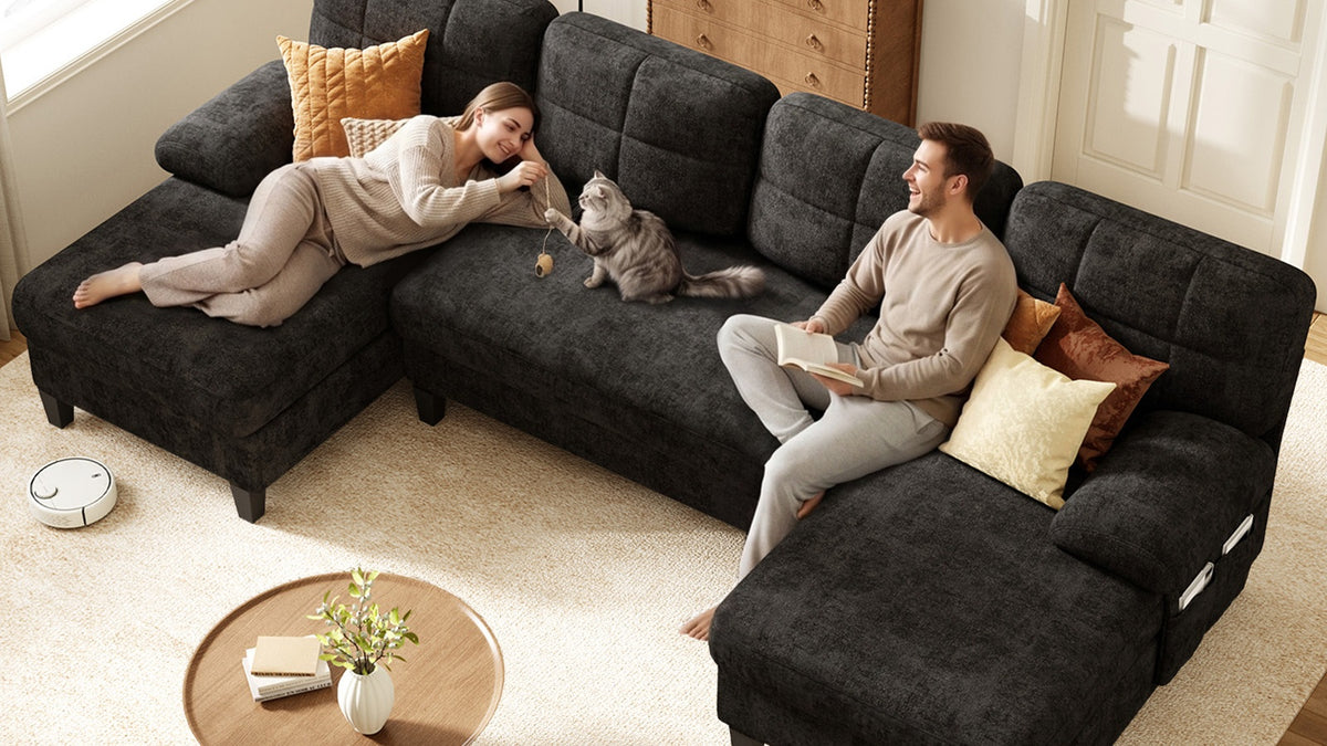 UNA 4 Seats U Shape Sectional Sofa
