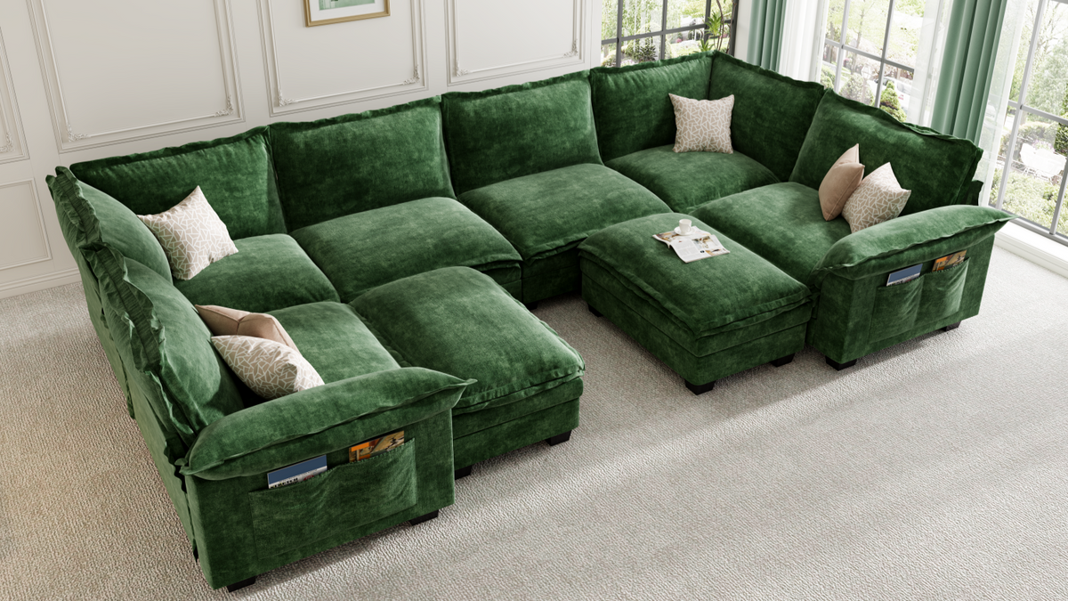 PANDA 7 Seats V Shape Modular Sofa