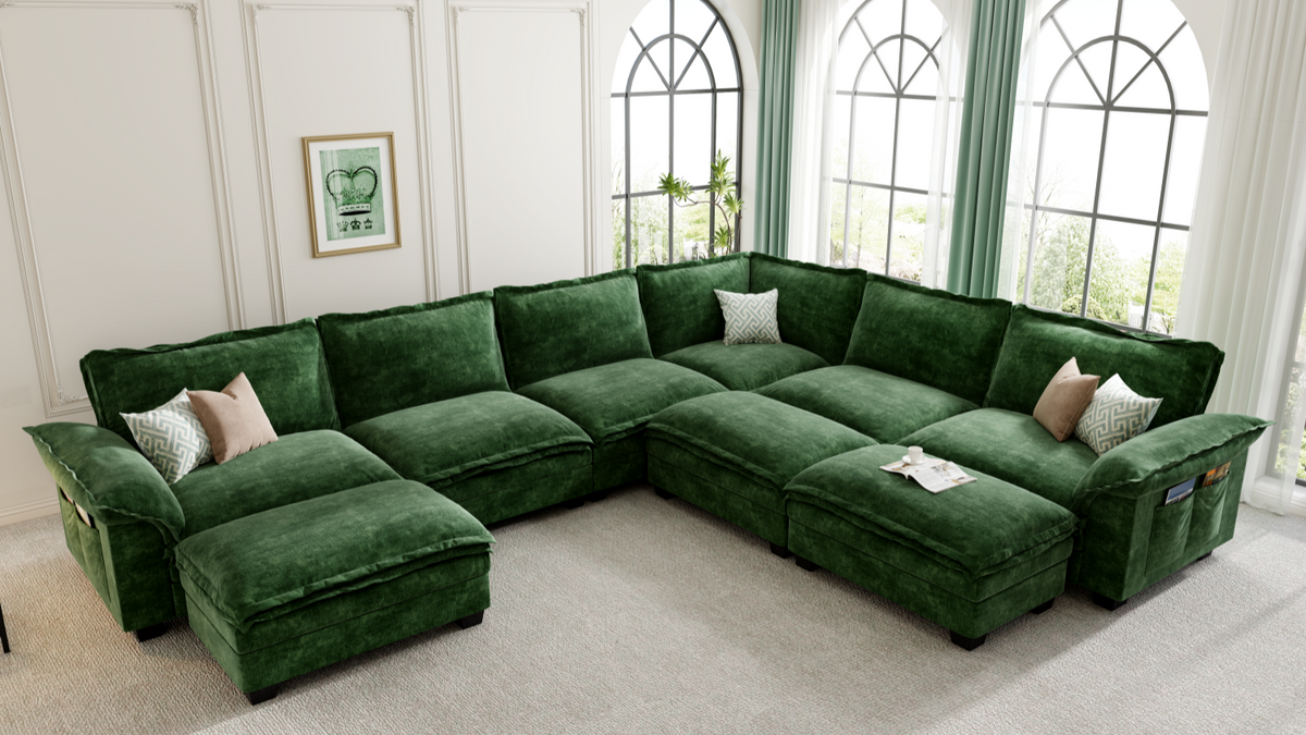 PANDA 7 Seats V Shape Modular Sofa