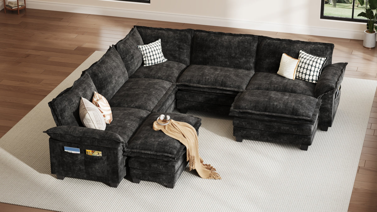 PANDA 7 Seats V Shape Modular Sofa