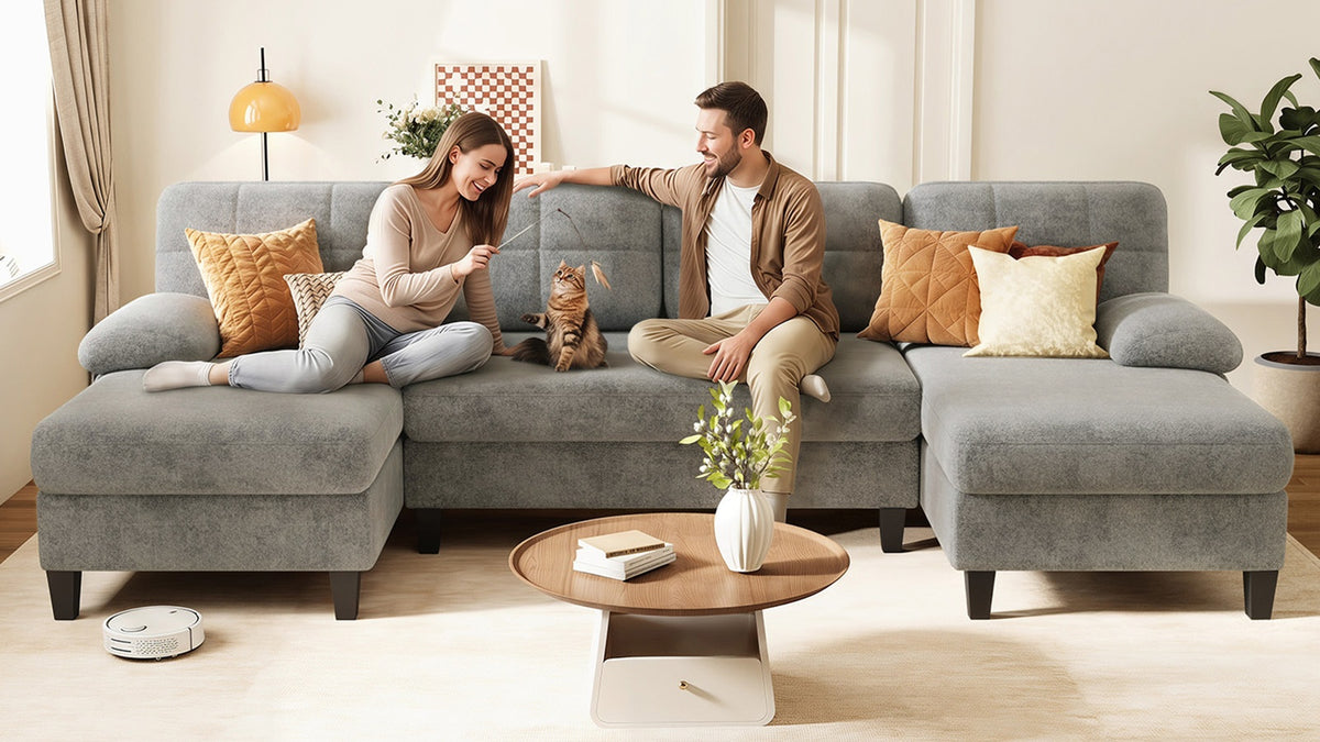 UNA 4 Seats U Shape Sectional Sofa