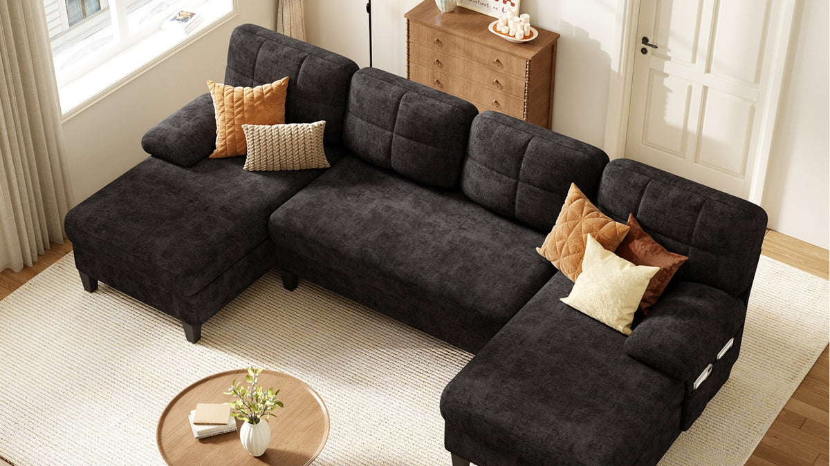 UNA 4 Seats U Shape Sectional Sofa
