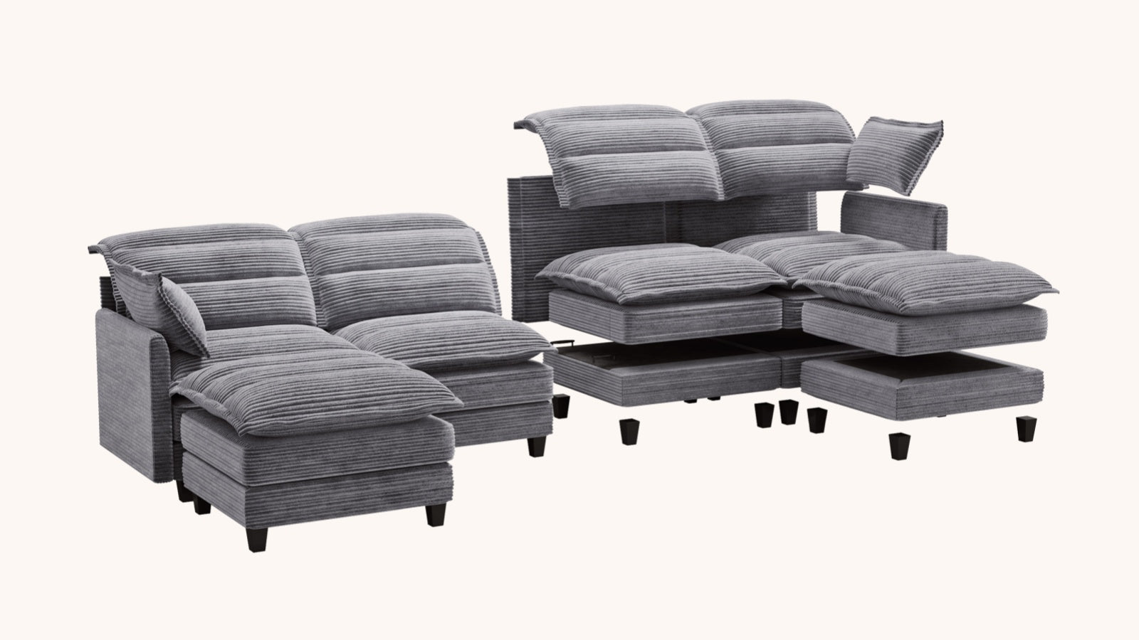 ALEX 7 Seats V Shape Modular Sofa