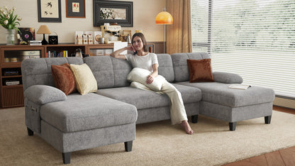 UNA 4 Seats U Shape Sectional Sofa