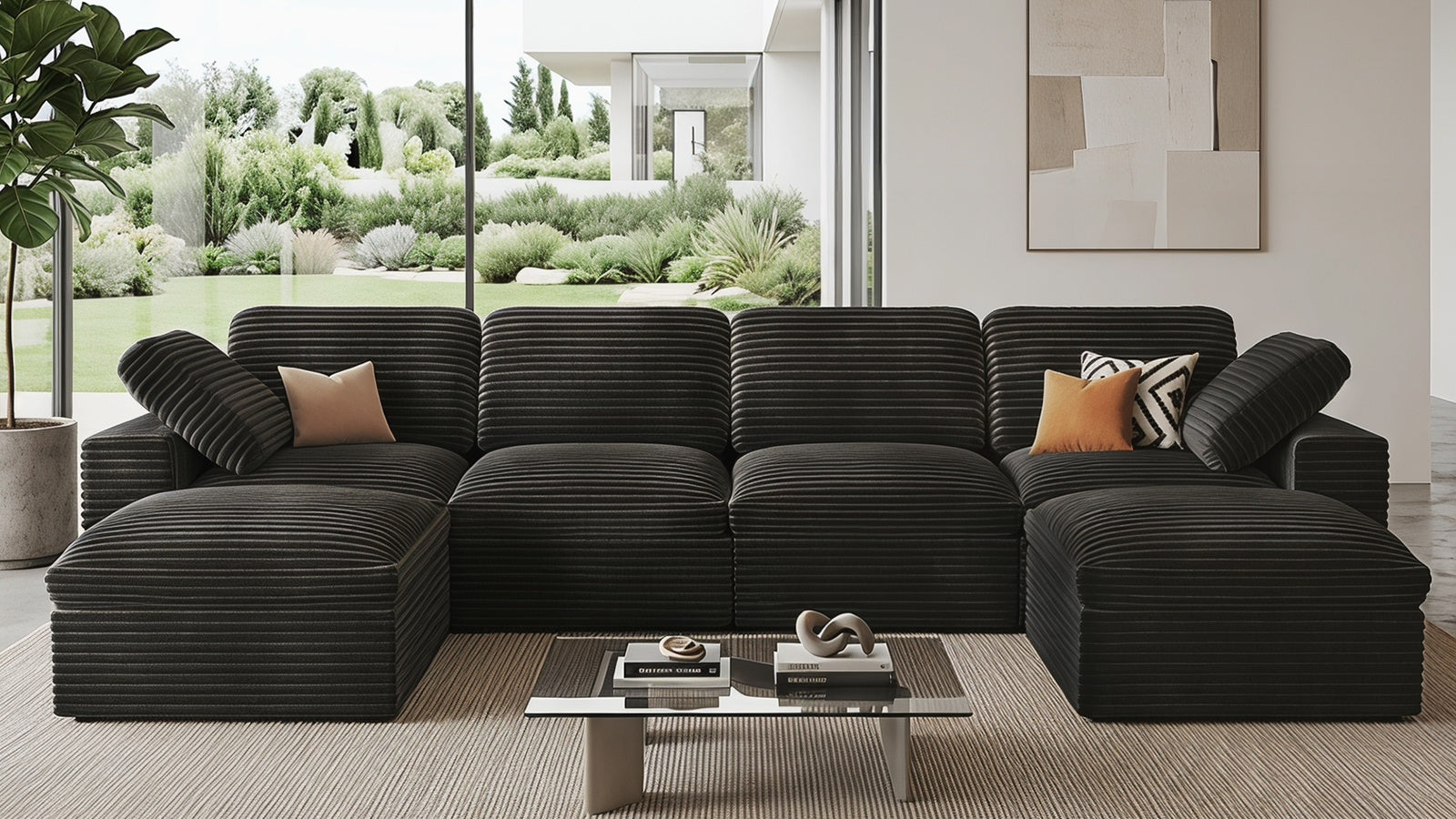 CLOUD 6 Seats U Shape Modular Compressed Sofa