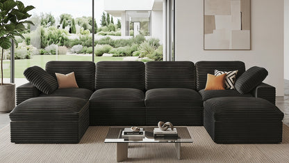 CLOUD 6 Seats U Shape Modular Compressed Sofa
