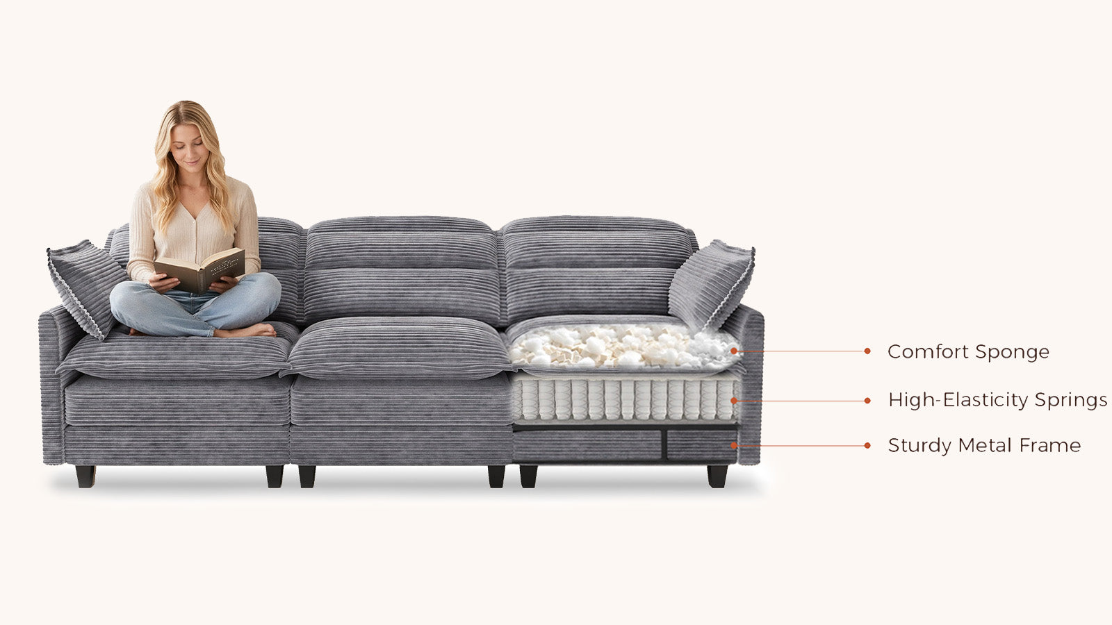 ALEX 7 Seats V Shape Modular Sofa