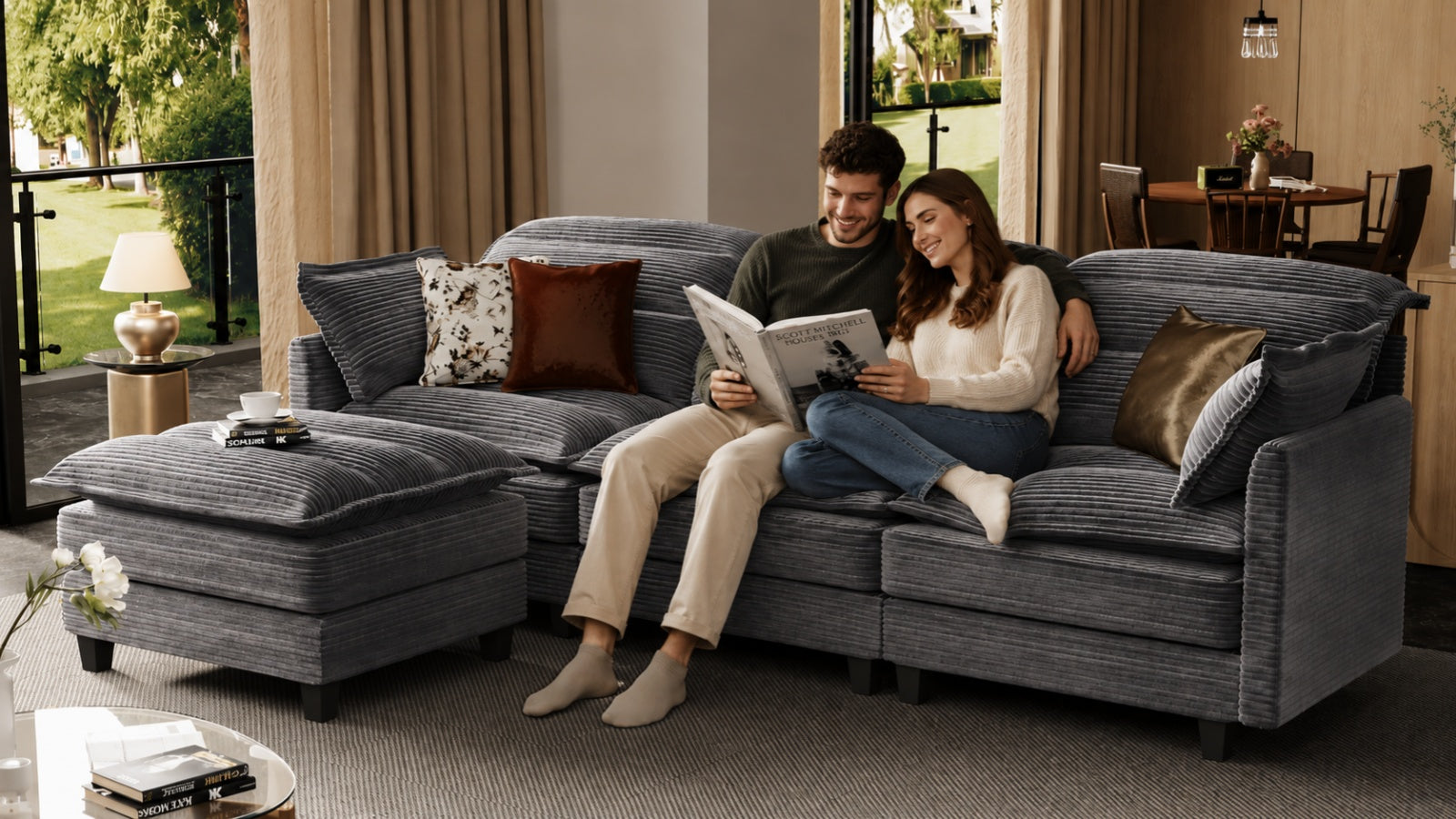 ALEX 7 Seats V Shape Modular Sofa