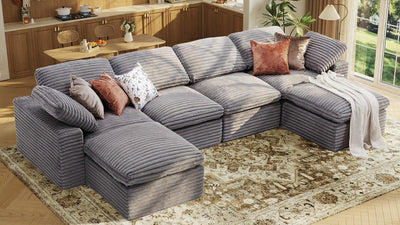 CLOUD 6 Seats U Shape Modular Compressed Sofa