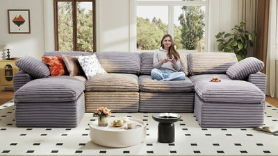 CLOUD 6 Seats U Shape Modular Compressed Sofa