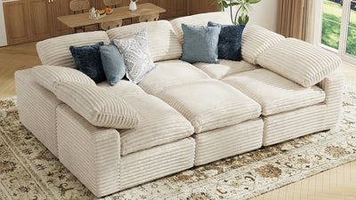 CLOUD 6 Seats U Shape Modular Compressed Sofa