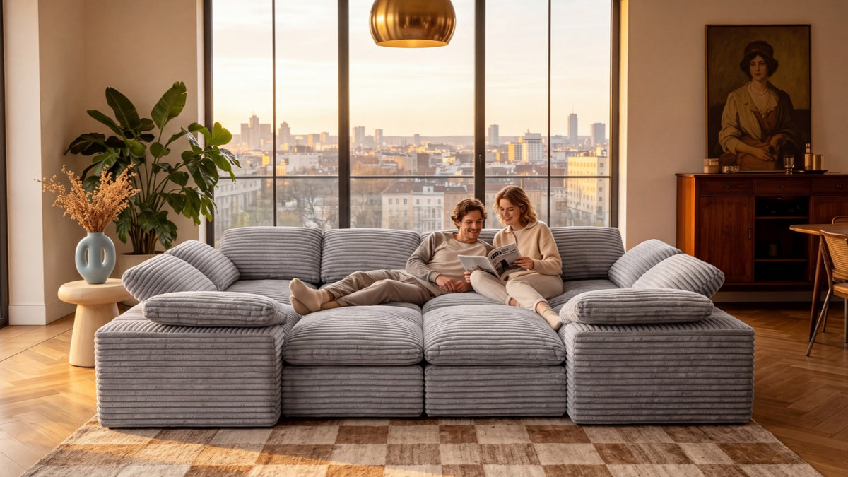 CLOUD 6 Seats U Shape Modular Compressed Sofa