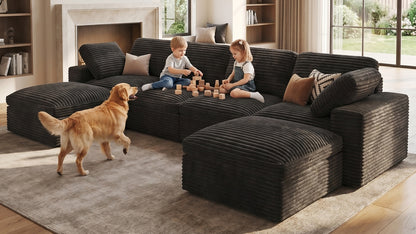 CLOUD 6 Seats U Shape Modular Compressed Sofa