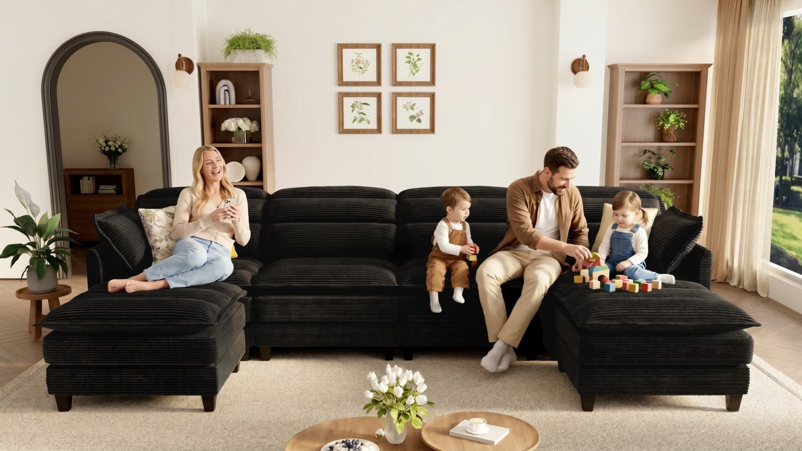 ALEX 7 Seats V Shape Modular Sofa