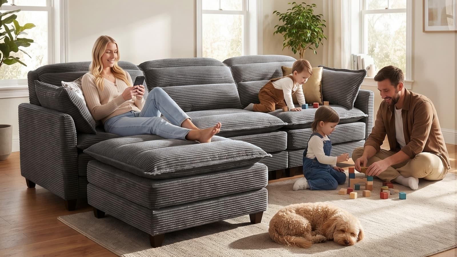 ALEX 7 Seats V Shape Modular Sofa