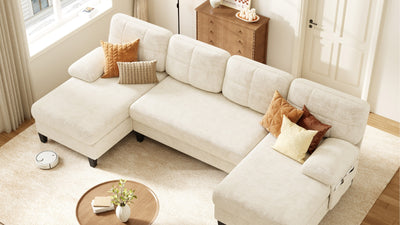 UNA 4 Seats U Shape Sectional Sofa