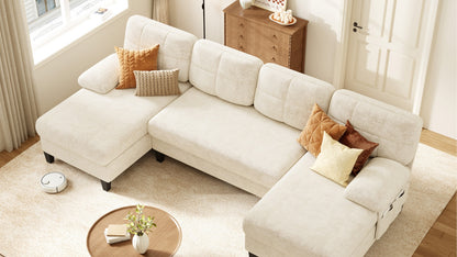 UNA 4 Seats U Shape Sectional Sofa