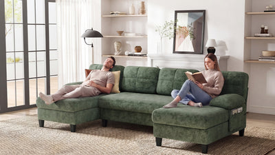 UNA 4 Seats U Shape Sectional Sofa