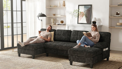 UNA 4 Seats U Shape Sectional Sofa