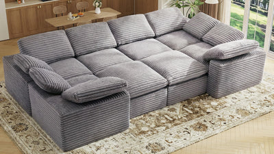 CLOUD 6 Seats U Shape Modular Compressed Sofa