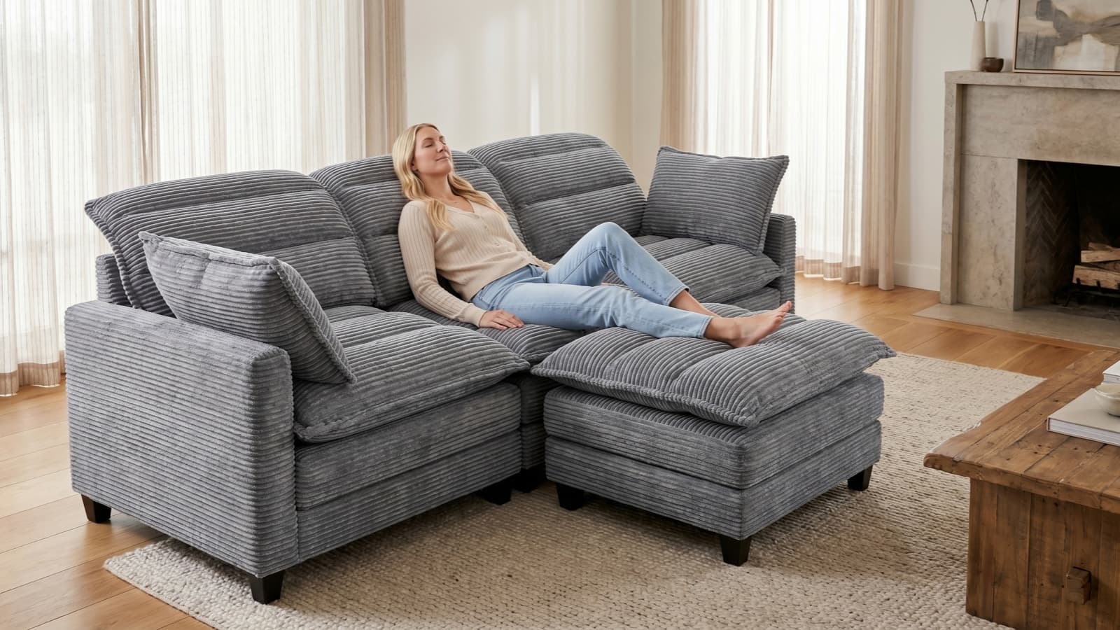 ALEX 7 Seats V Shape Modular Sofa