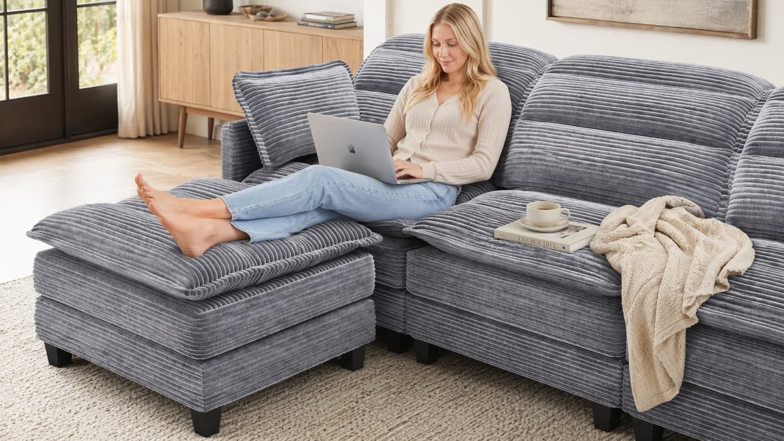 ALEX 7 Seats V Shape Modular Sofa