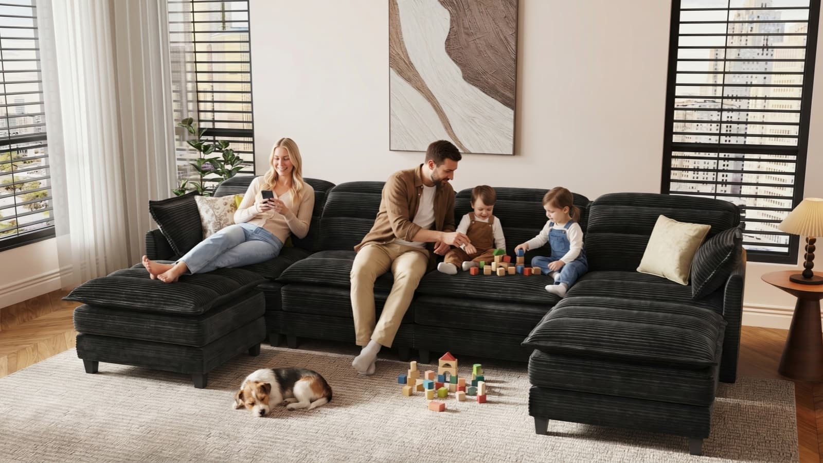 ALEX 7 Seats V Shape Modular Sofa