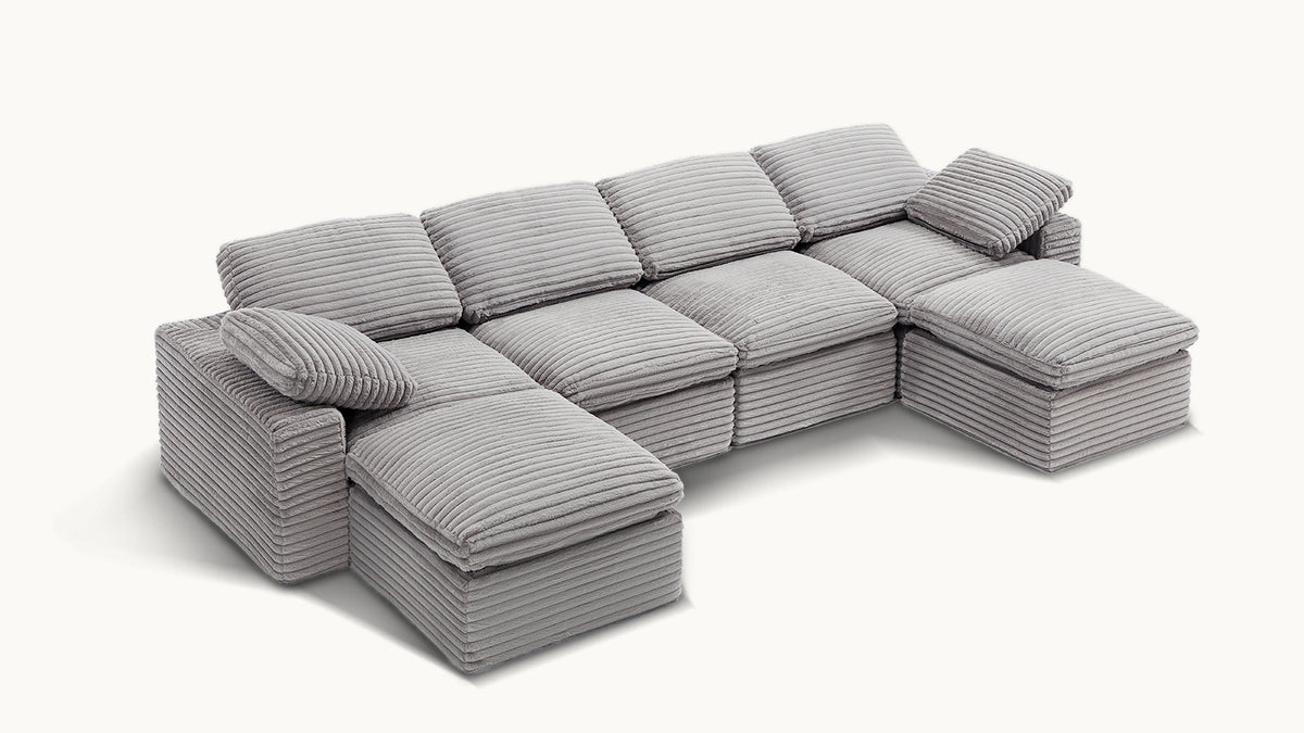 CLOUD 6 Seats U Shape Modular Compressed Sofa