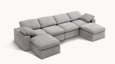 CLOUD 6 Seats U Shape Modular Compressed Sofa