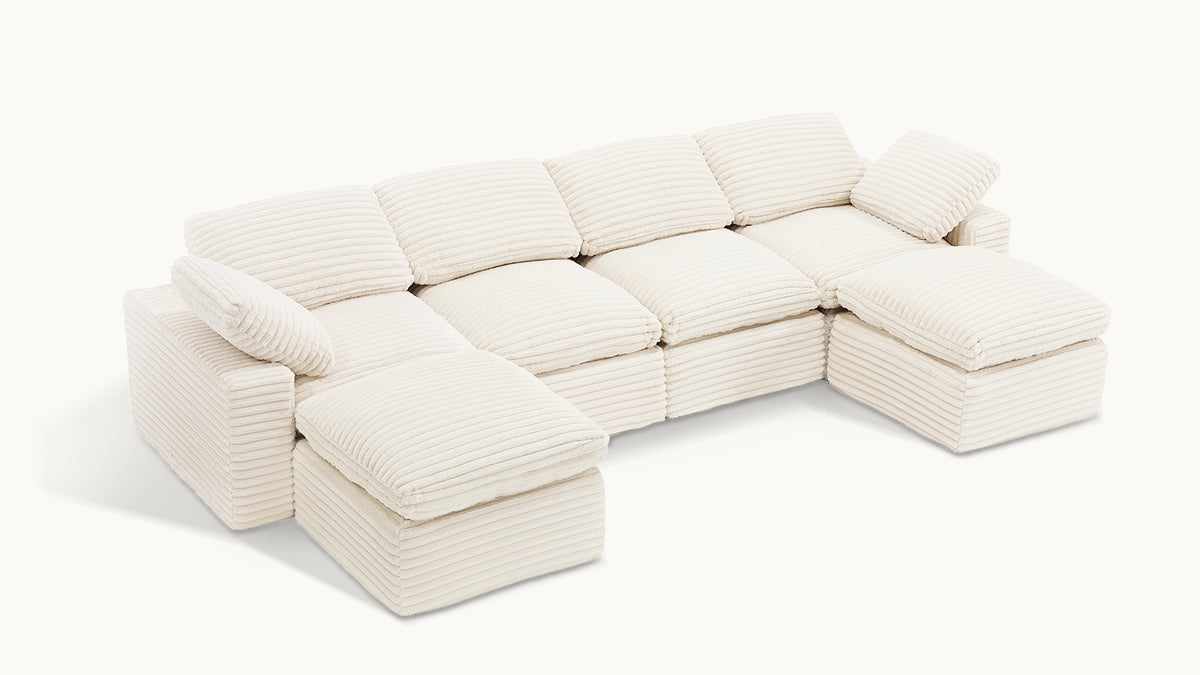 CLOUD 6 Seats U Shape Modular Compressed Sofa