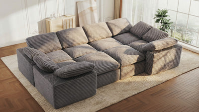 CLOUD 6 Seats U Shape Modular Compressed Sofa