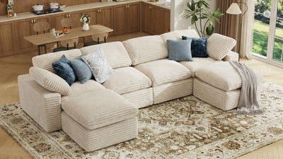CLOUD 6 Seats U Shape Modular Compressed Sofa